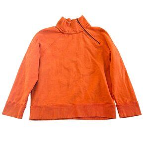We The Free Womens Sz L Orange Half-Zip Pullover Sweatshirt
